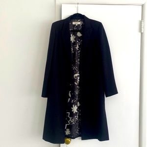 Long dress coat with floral lining size 8